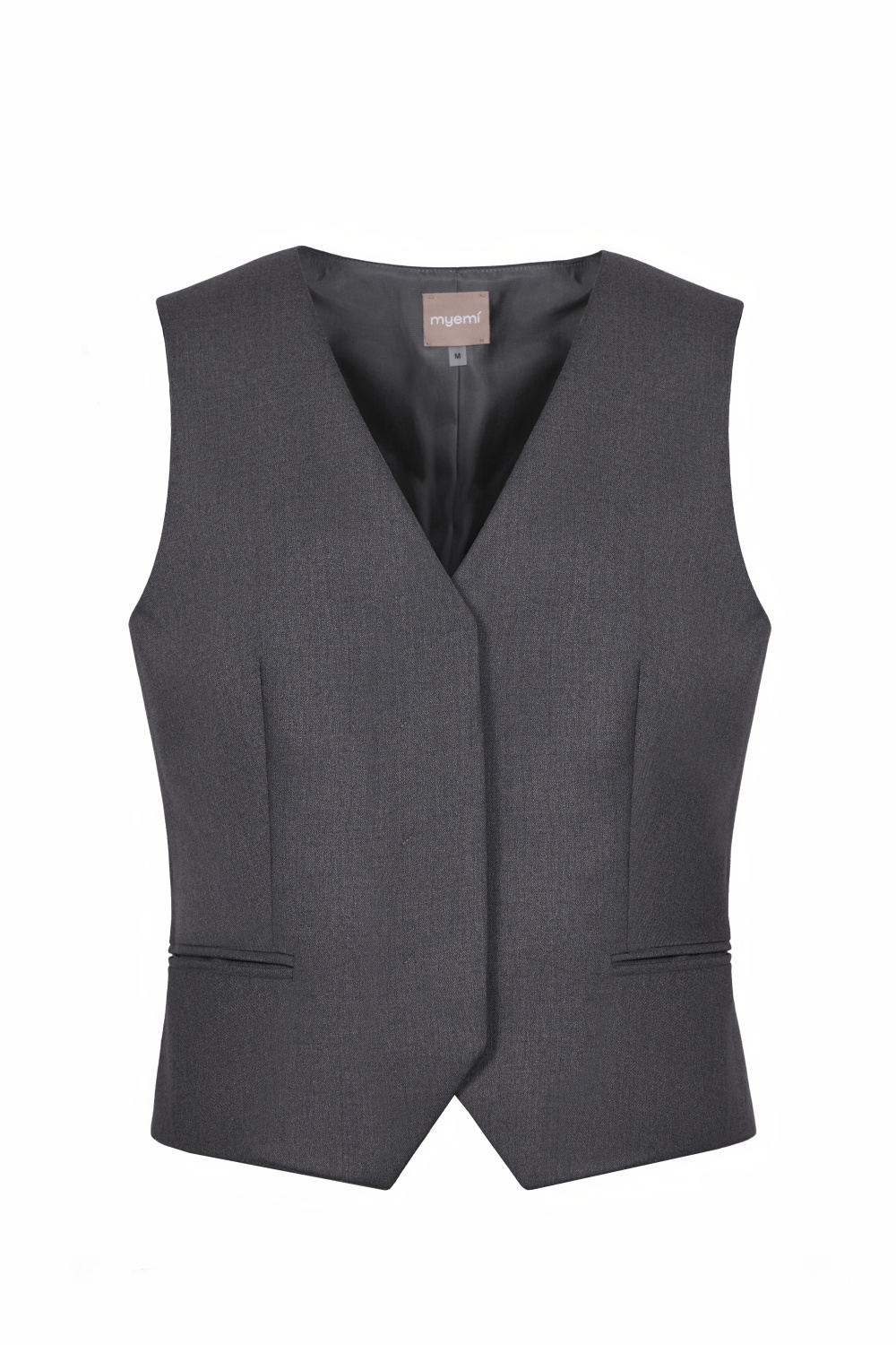 Серый жилет со скрытыми пуговицами